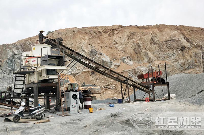 石料场碎石制砂加工客户现场 石料场碎石制砂加工客户现场