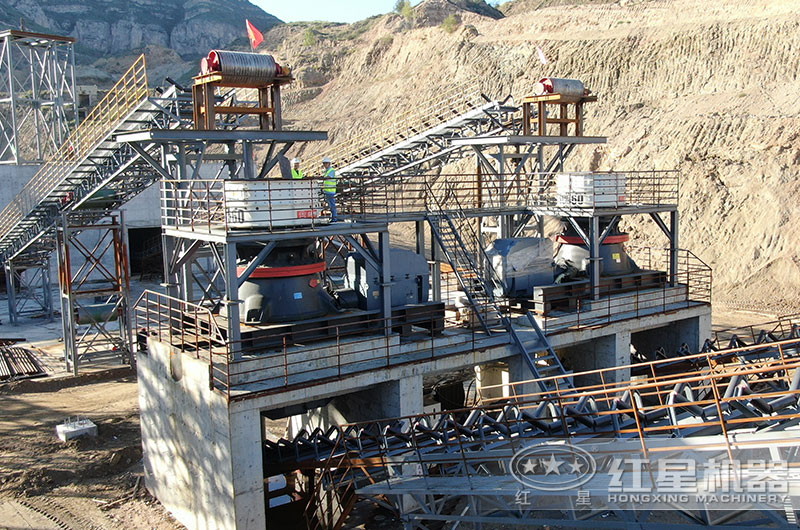 山西河卵石破碎现场