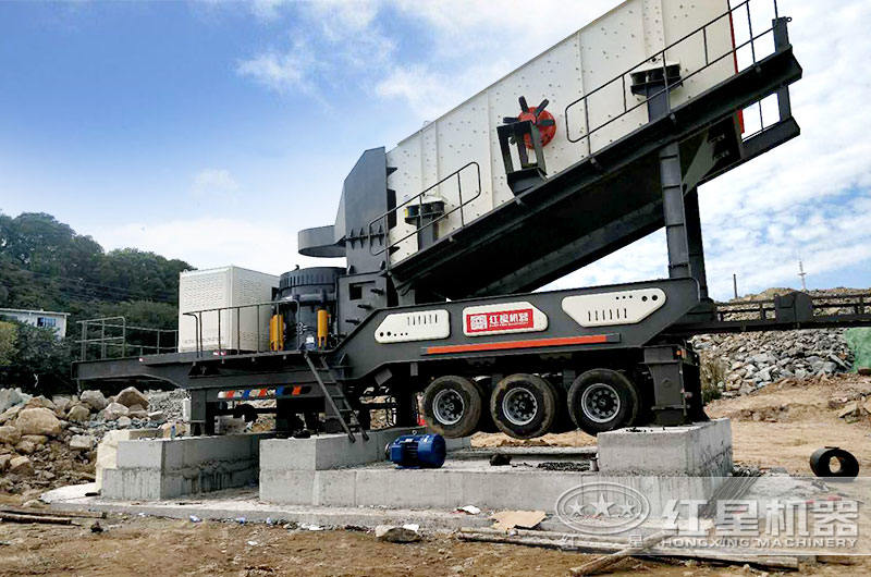 移动式石子破碎生产线,圆锥破+筛分